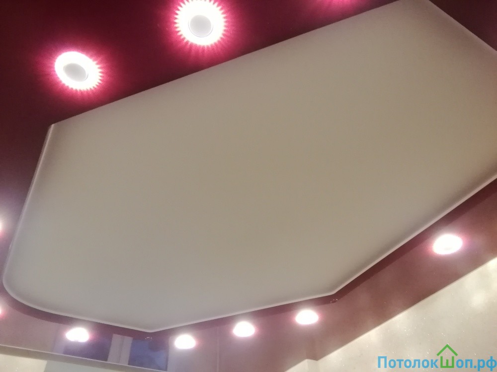 Двухуровневый потолок с подсветкой в Екатеринбурге